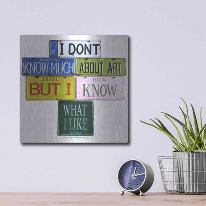 Luxe Metal Art 'I Don't Know Much' by Gregory Constantine, Metal Wall Art,12x12