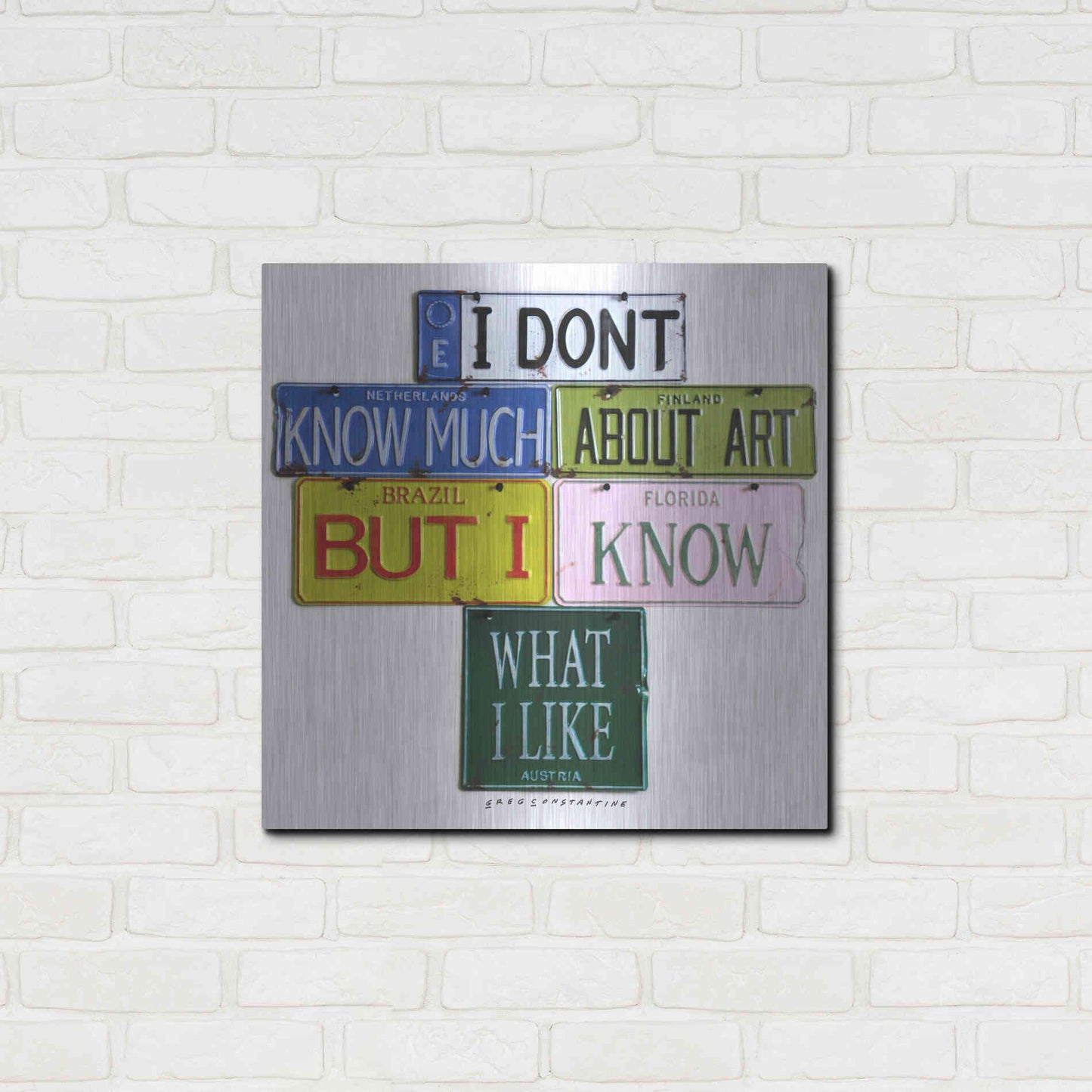 Luxe Metal Art 'I Don't Know Much' by Gregory Constantine, Metal Wall Art,24x24