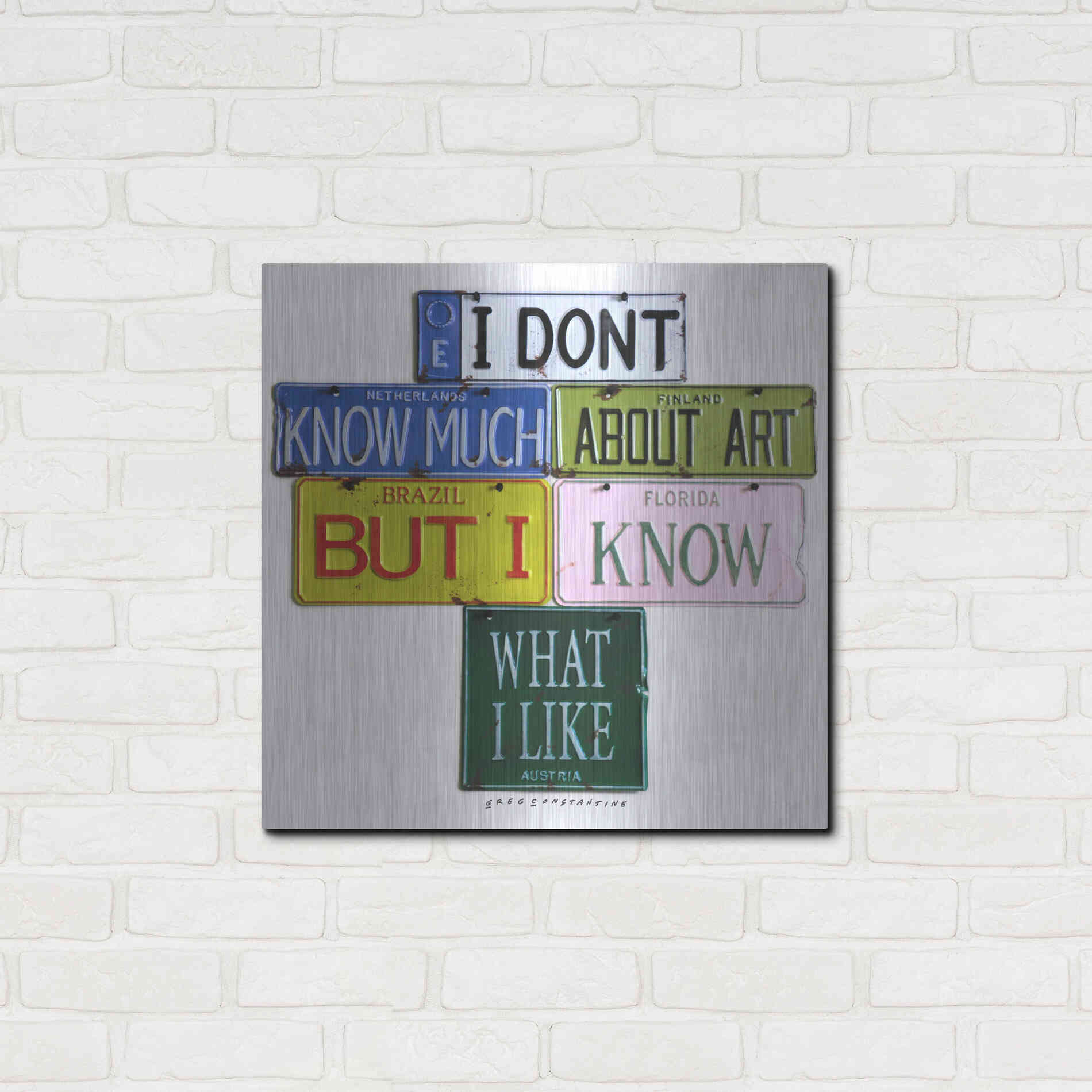 Luxe Metal Art 'I Don't Know Much' by Gregory Constantine, Metal Wall Art,24x24