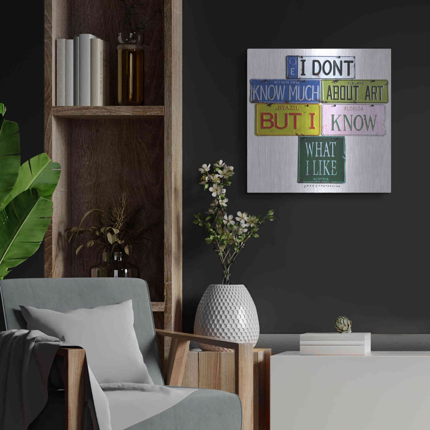 Luxe Metal Art 'I Don't Know Much' by Gregory Constantine, Metal Wall Art,24x24