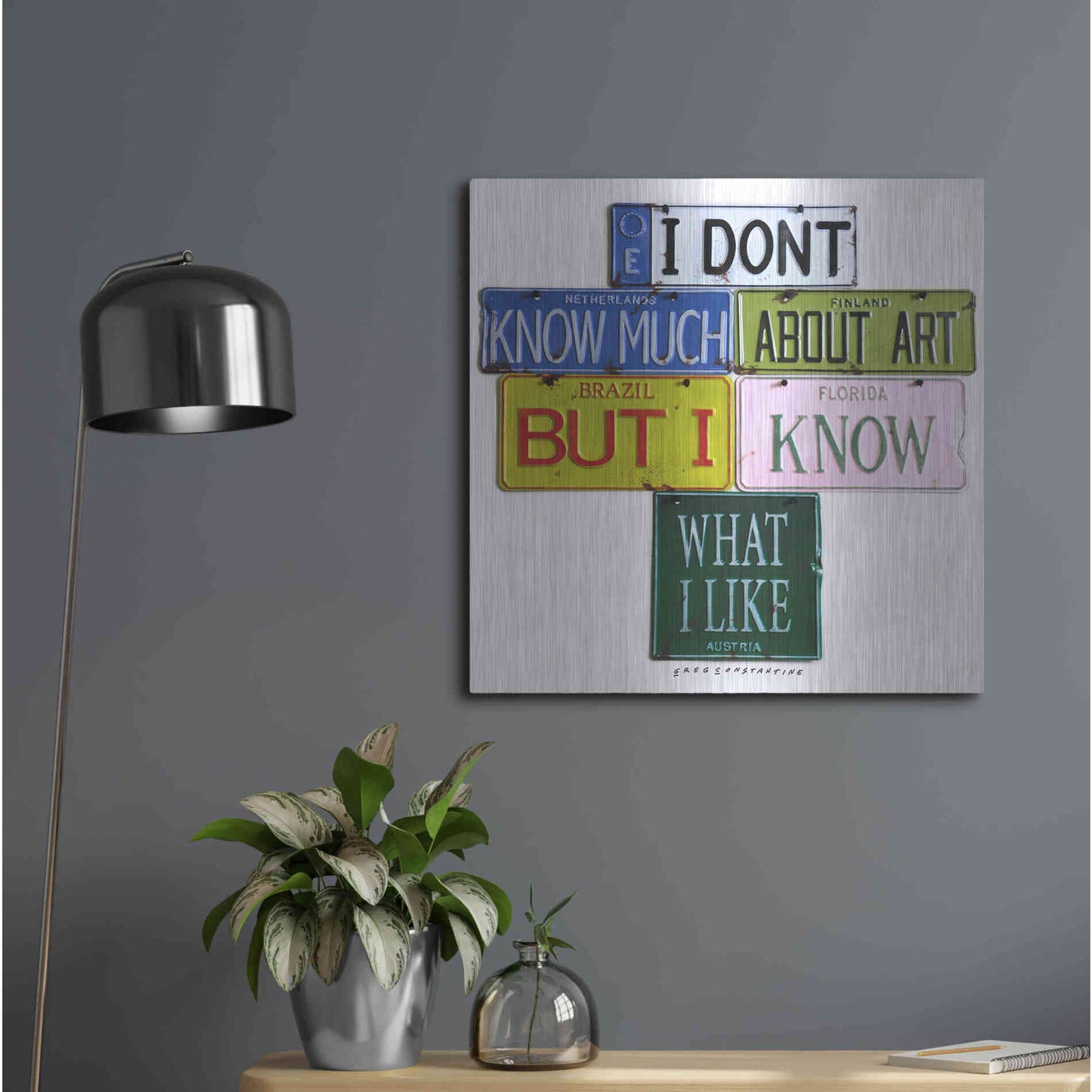 Luxe Metal Art 'I Don't Know Much' by Gregory Constantine, Metal Wall Art,24x24