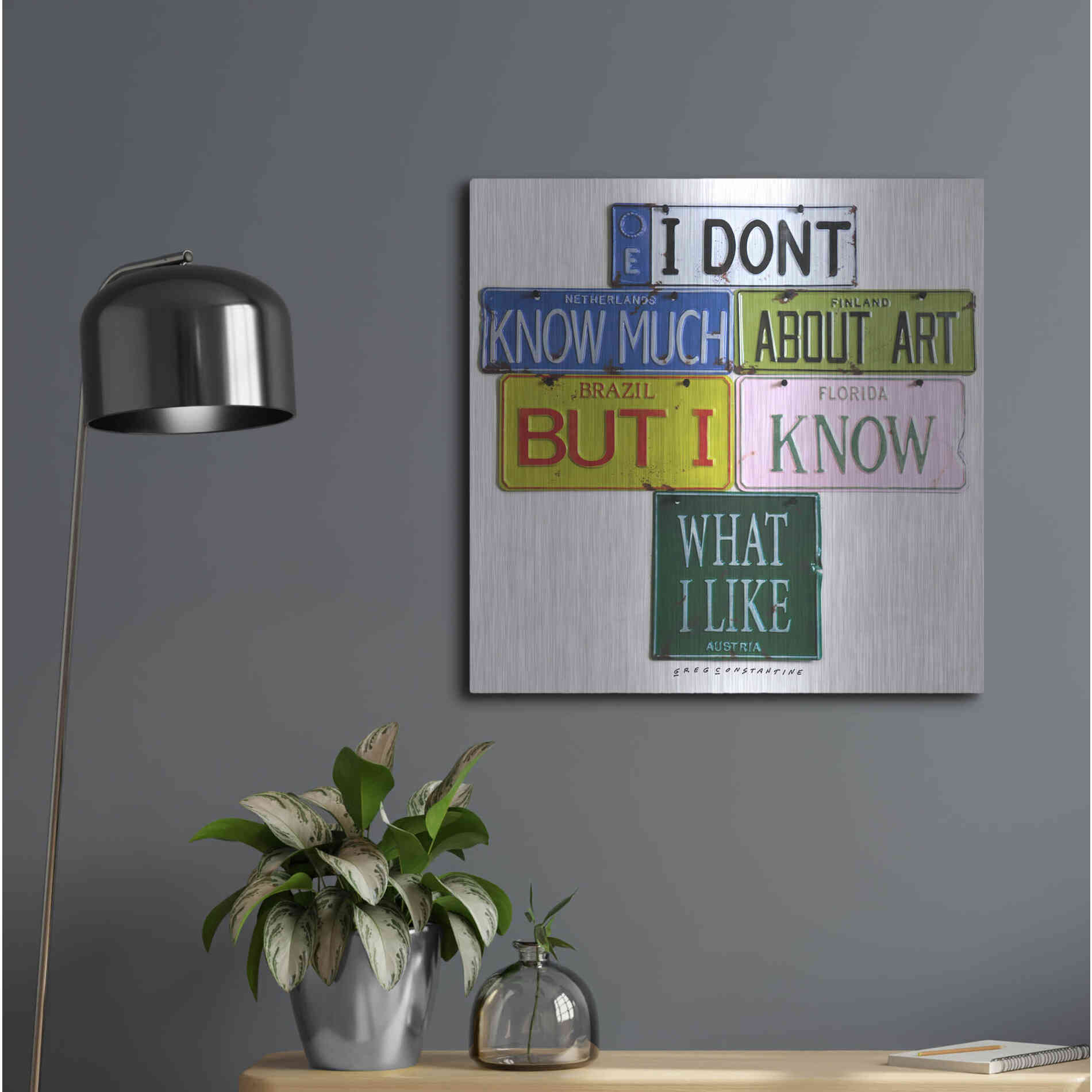 Luxe Metal Art 'I Don't Know Much' by Gregory Constantine, Metal Wall Art,24x24
