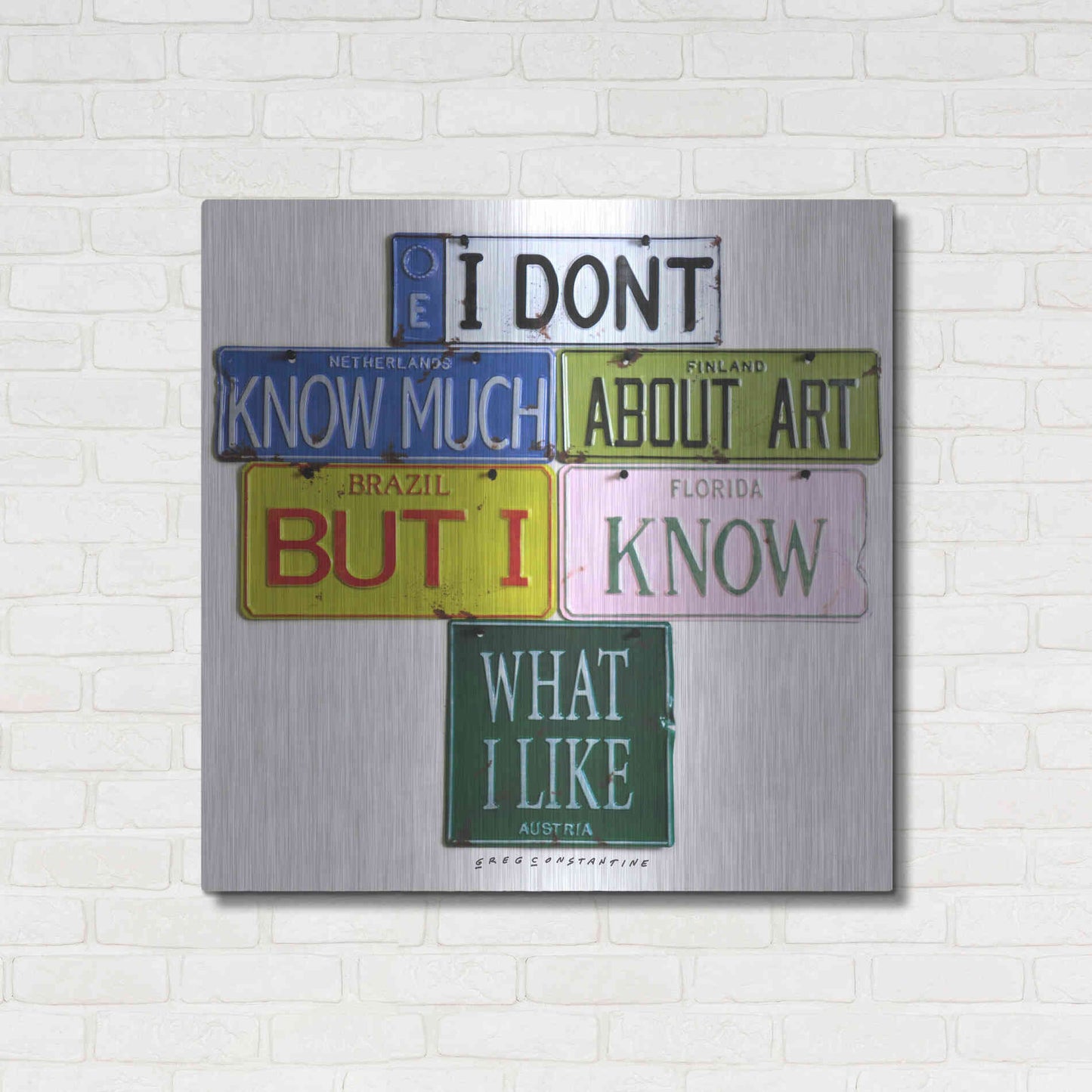 Luxe Metal Art 'I Don't Know Much' by Gregory Constantine, Metal Wall Art,36x36