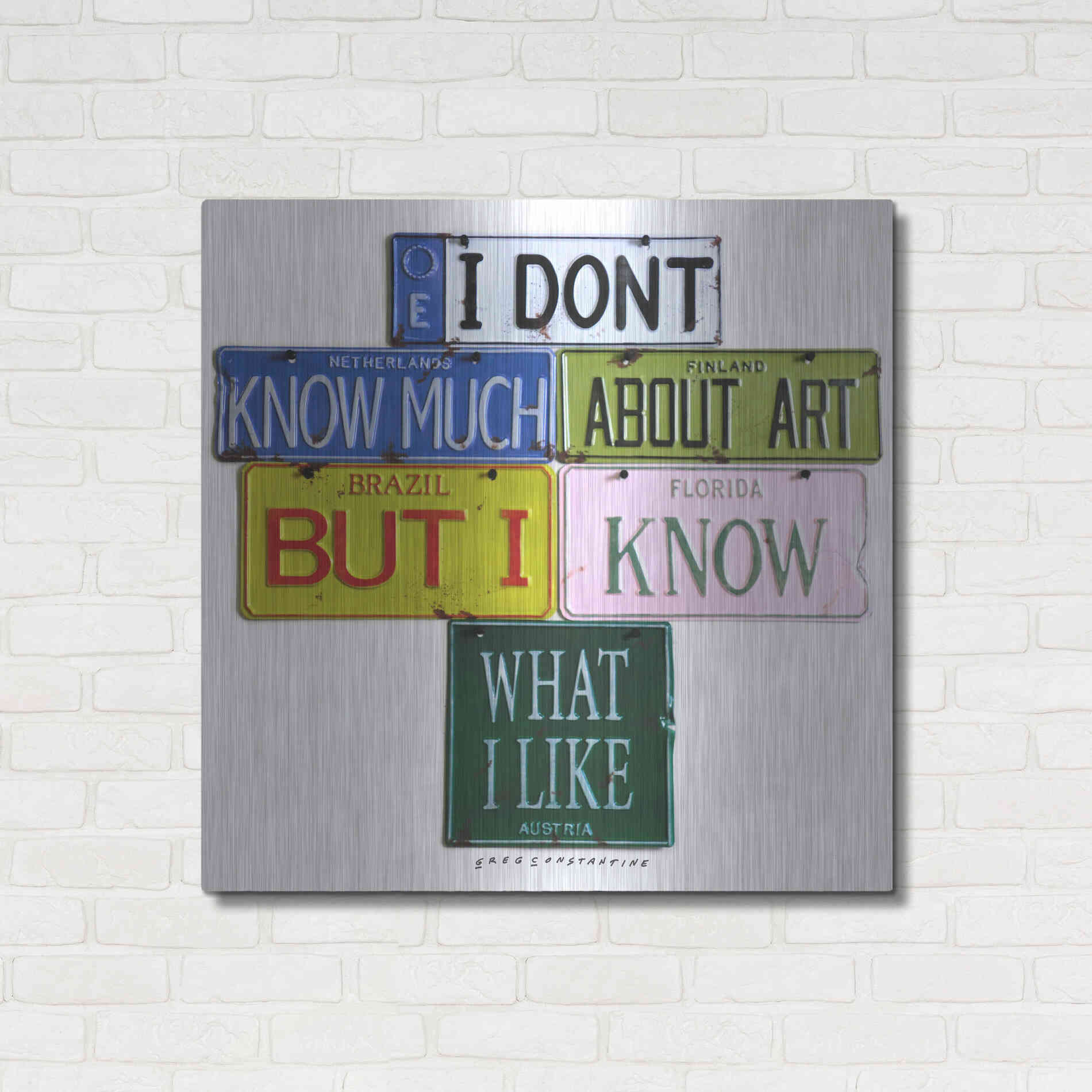 Luxe Metal Art 'I Don't Know Much' by Gregory Constantine, Metal Wall Art,36x36
