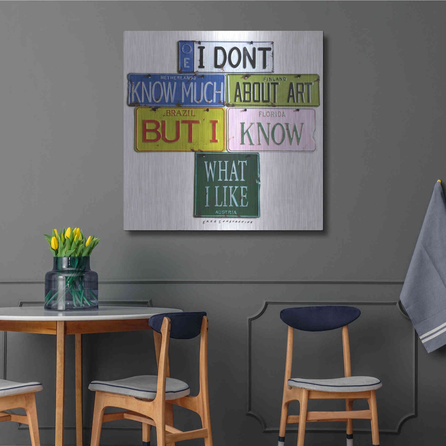 Luxe Metal Art 'I Don't Know Much' by Gregory Constantine, Metal Wall Art,36x36