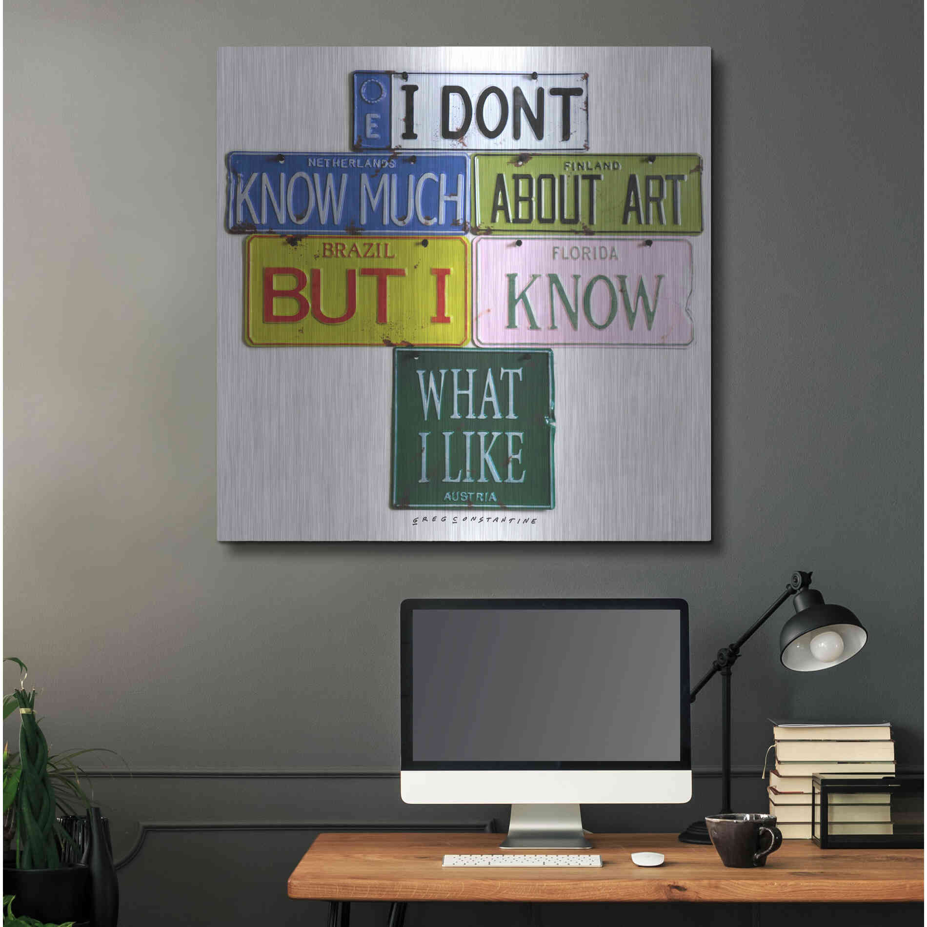 Luxe Metal Art 'I Don't Know Much' by Gregory Constantine, Metal Wall Art,36x36