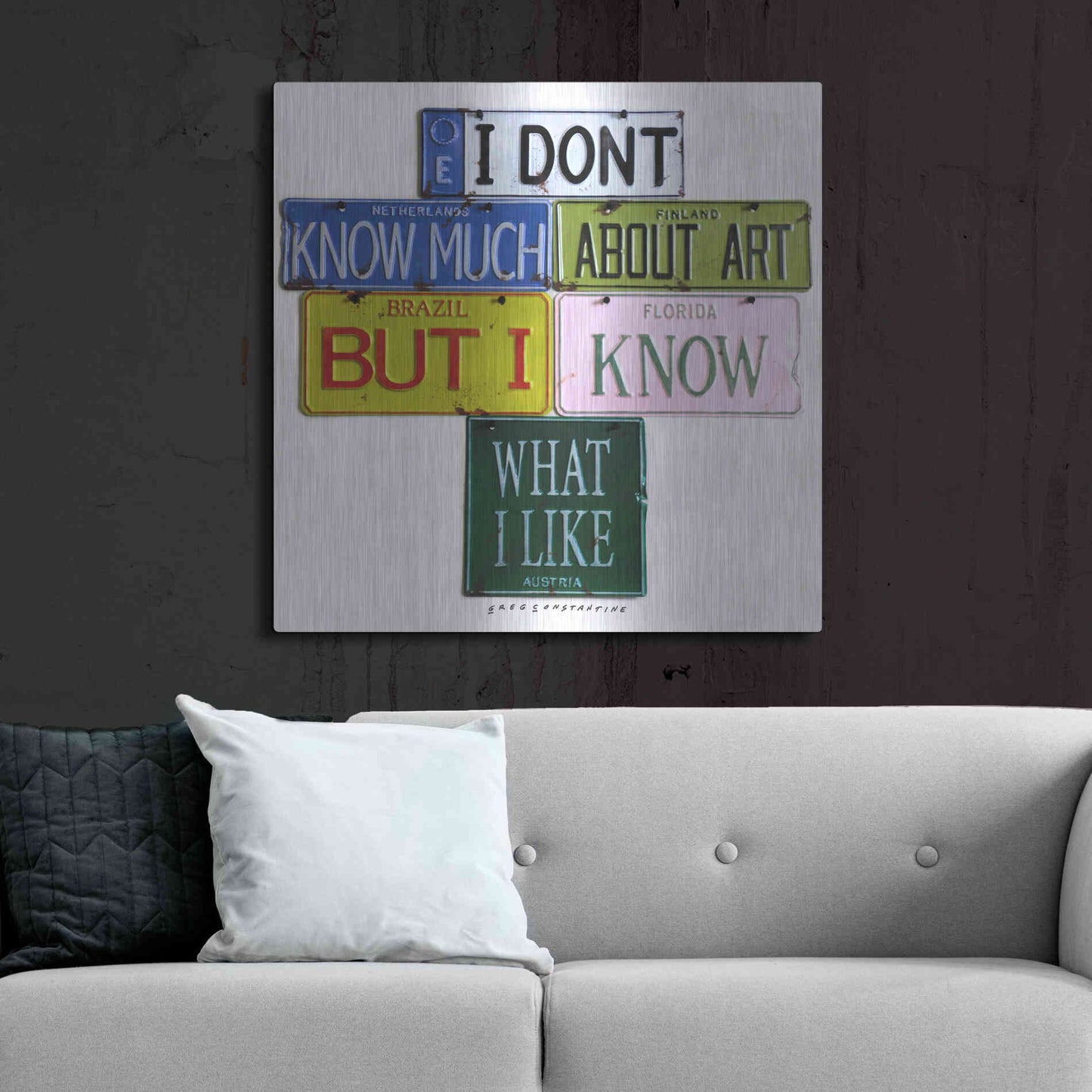 Luxe Metal Art 'I Don't Know Much' by Gregory Constantine, Metal Wall Art,36x36