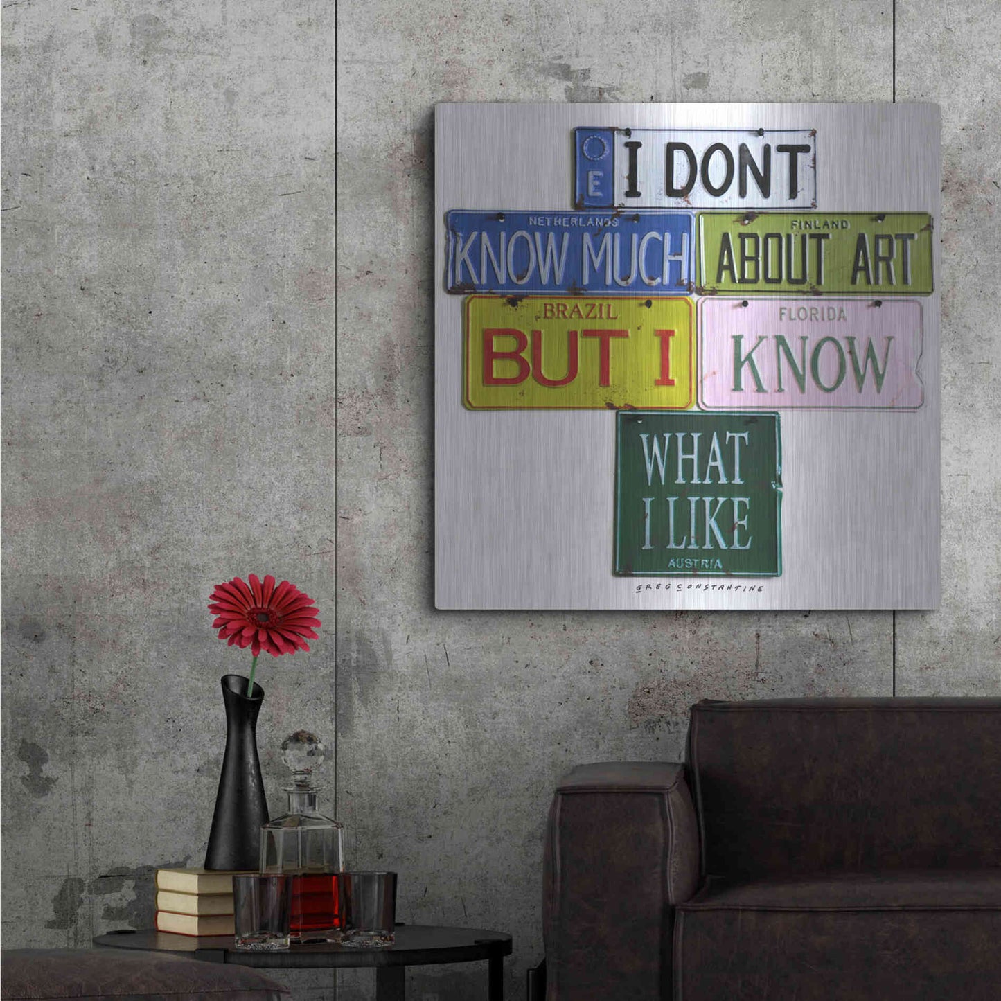 Luxe Metal Art 'I Don't Know Much' by Gregory Constantine, Metal Wall Art,36x36