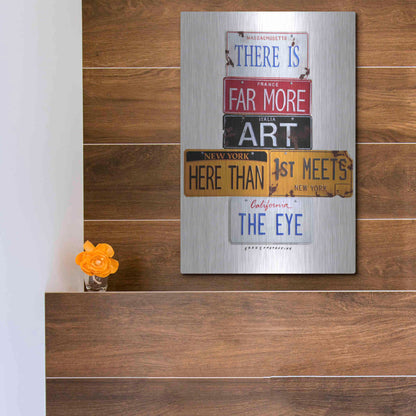 Luxe Metal Art 'Far More Art Here' by Gregory Constantine, Metal Wall Art,12x16