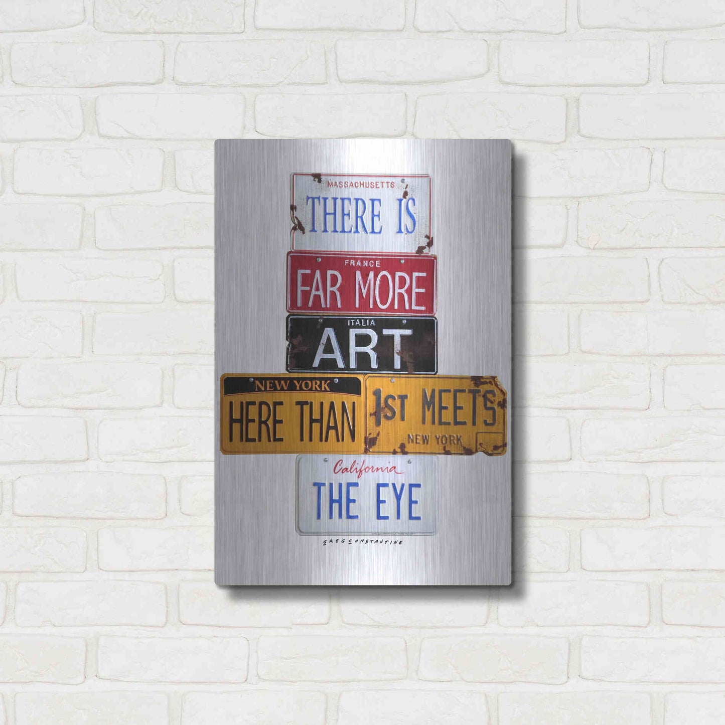 Luxe Metal Art 'Far More Art Here' by Gregory Constantine, Metal Wall Art,16x24