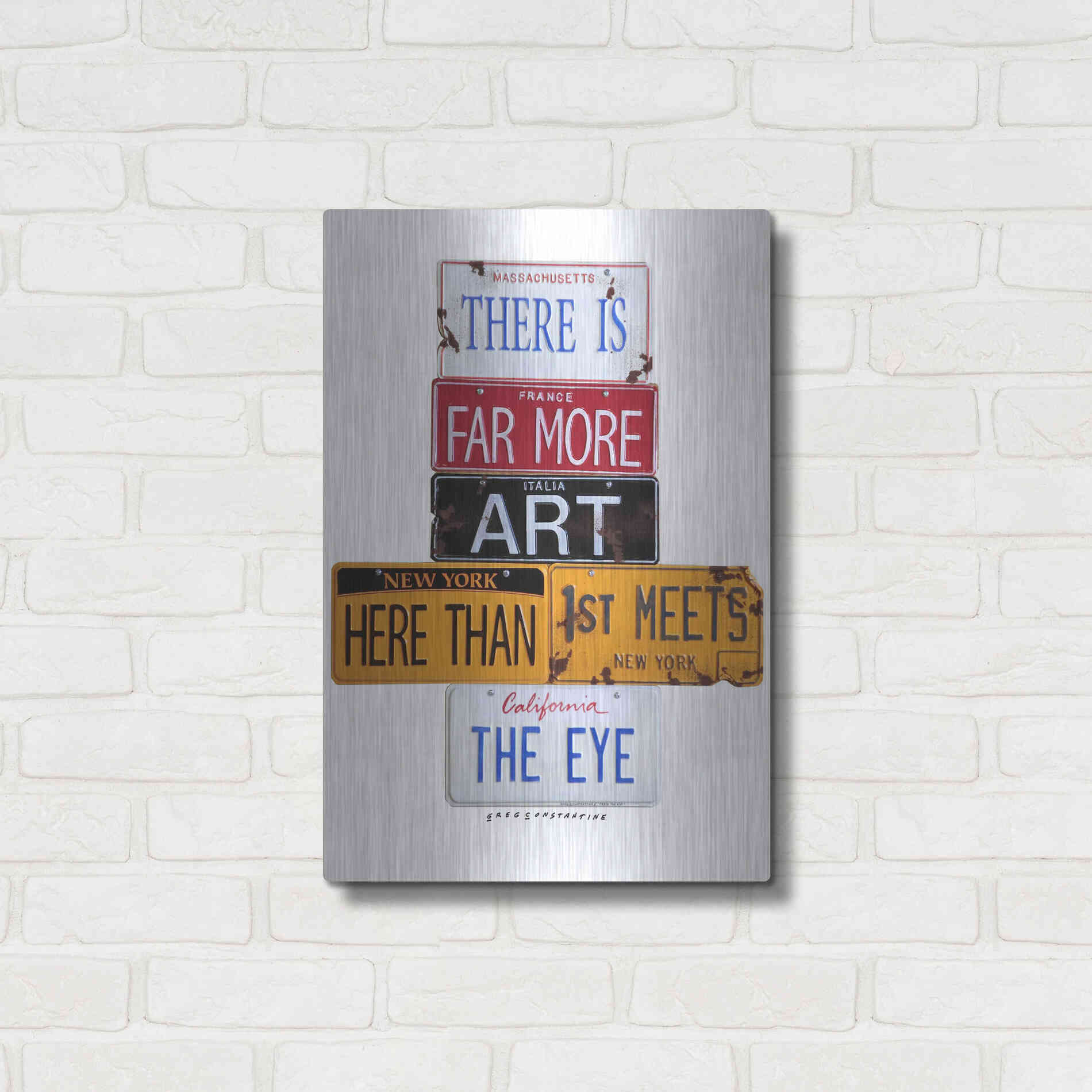 Luxe Metal Art 'Far More Art Here' by Gregory Constantine, Metal Wall Art,16x24