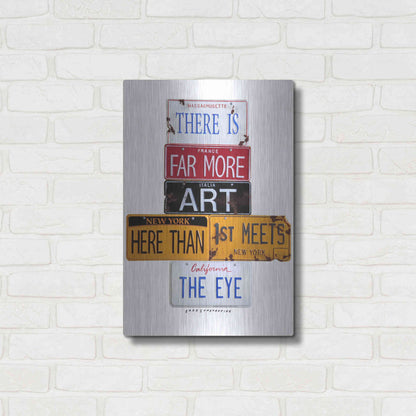 Luxe Metal Art 'Far More Art Here' by Gregory Constantine, Metal Wall Art,16x24