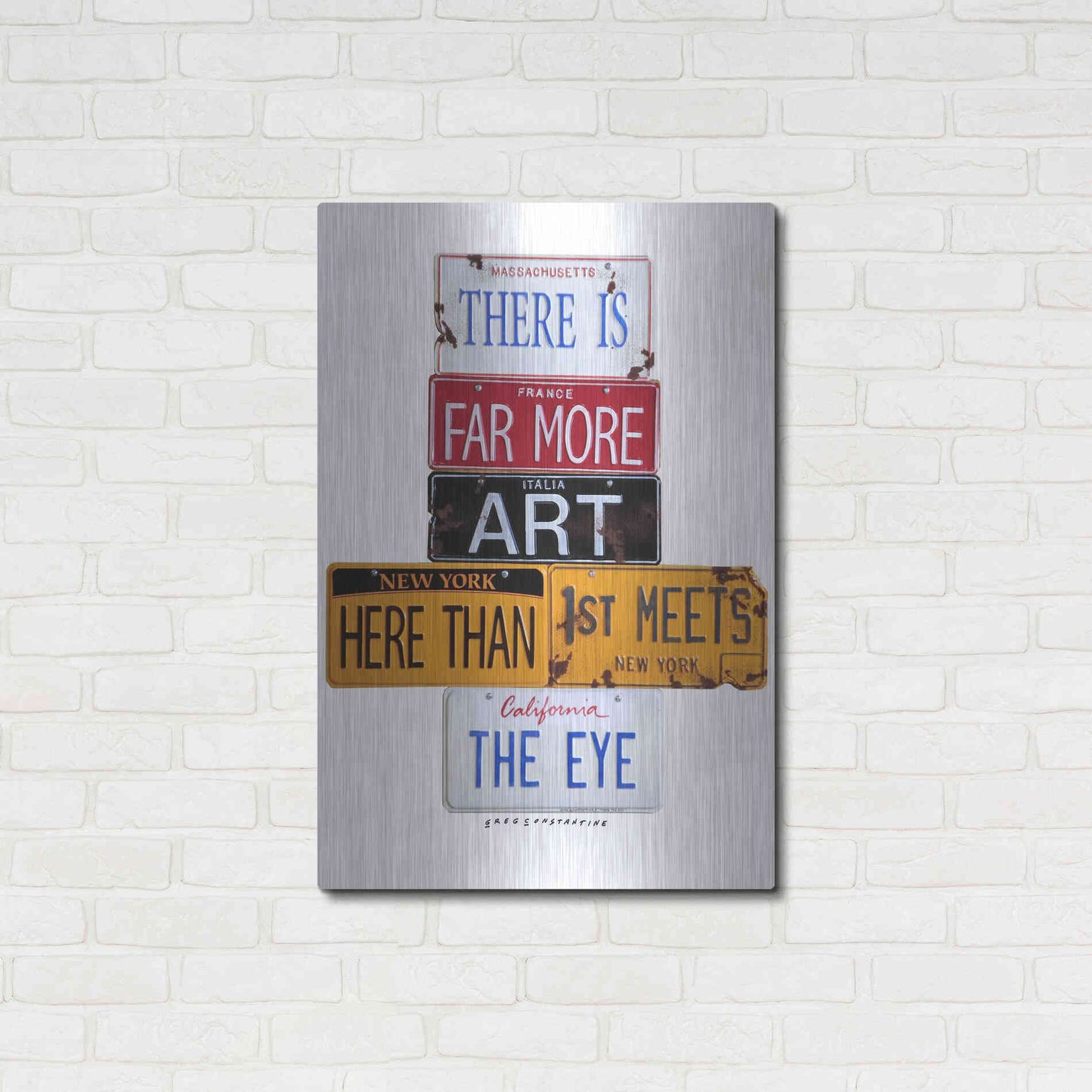 Luxe Metal Art 'Far More Art Here' by Gregory Constantine, Metal Wall Art,24x36