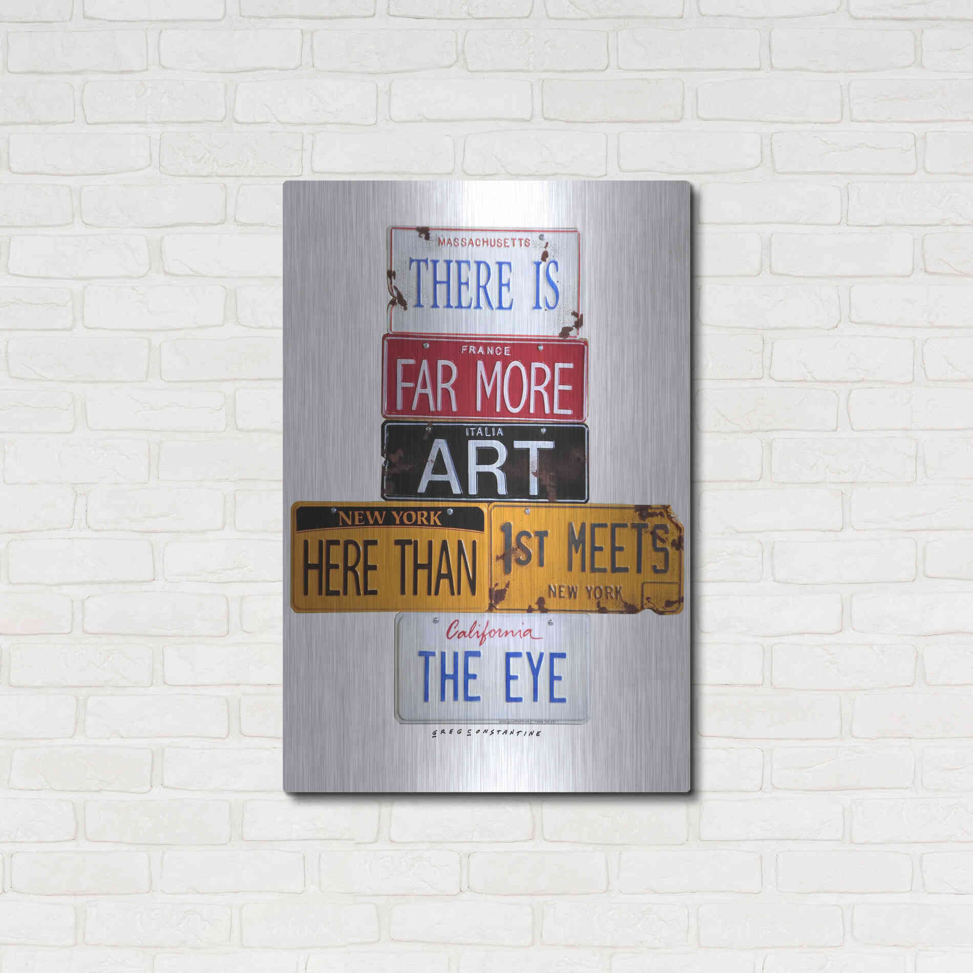Luxe Metal Art 'Far More Art Here' by Gregory Constantine, Metal Wall Art,24x36