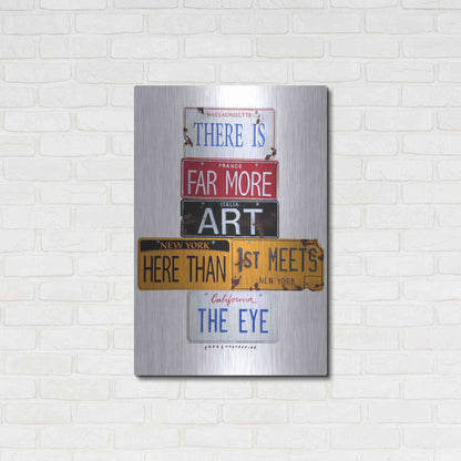 Luxe Metal Art 'Far More Art Here' by Gregory Constantine, Metal Wall Art,24x36
