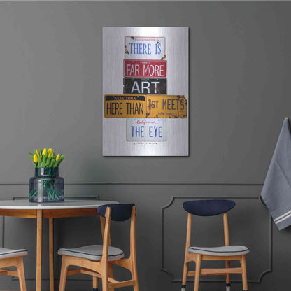 Luxe Metal Art 'Far More Art Here' by Gregory Constantine, Metal Wall Art,24x36