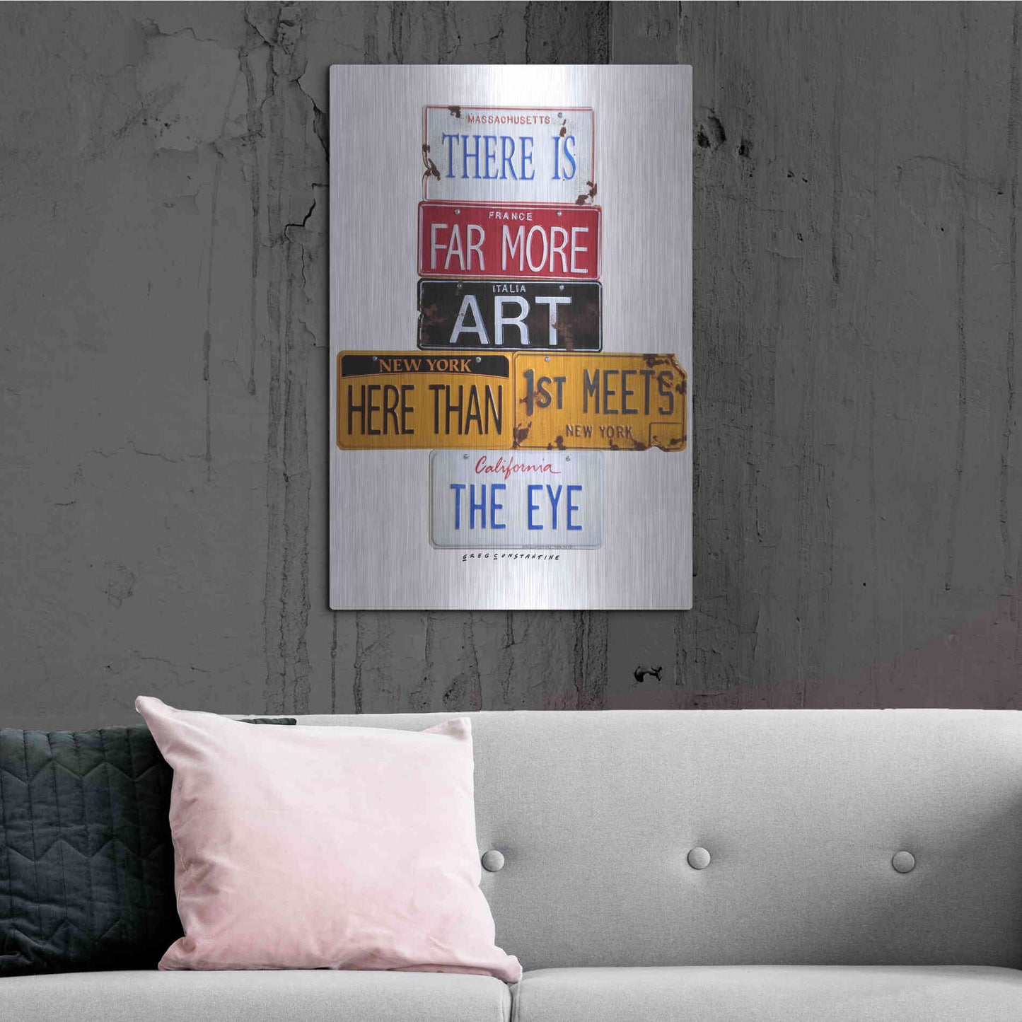 Luxe Metal Art 'Far More Art Here' by Gregory Constantine, Metal Wall Art,24x36