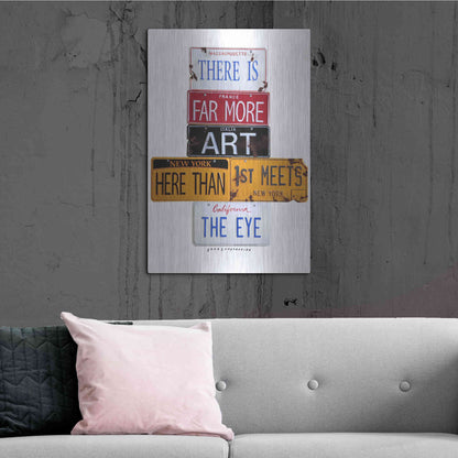 Luxe Metal Art 'Far More Art Here' by Gregory Constantine, Metal Wall Art,24x36