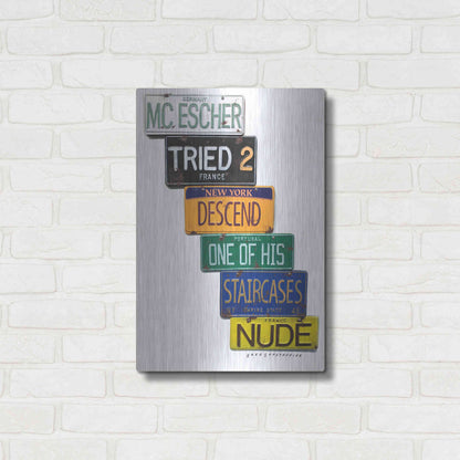 Luxe Metal Art 'Escher Descends' by Gregory Constantine, Metal Wall Art,16x24