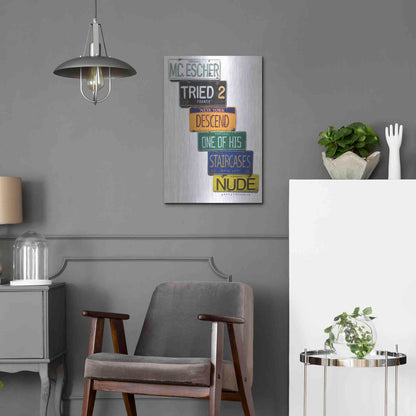 Luxe Metal Art 'Escher Descends' by Gregory Constantine, Metal Wall Art,16x24