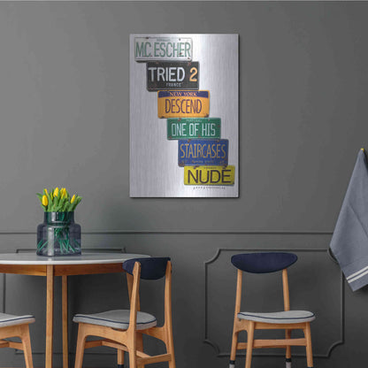 Luxe Metal Art 'Escher Descends' by Gregory Constantine, Metal Wall Art,24x36