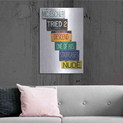 Luxe Metal Art 'Escher Descends' by Gregory Constantine, Metal Wall Art,24x36