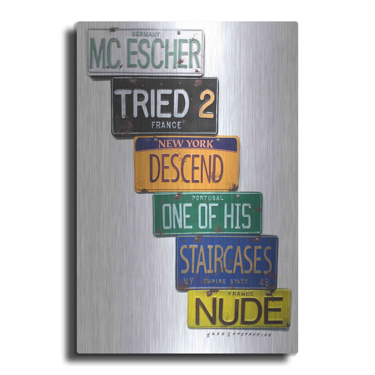 Luxe Metal Art 'Escher Descends' by Gregory Constantine, Metal Wall Art