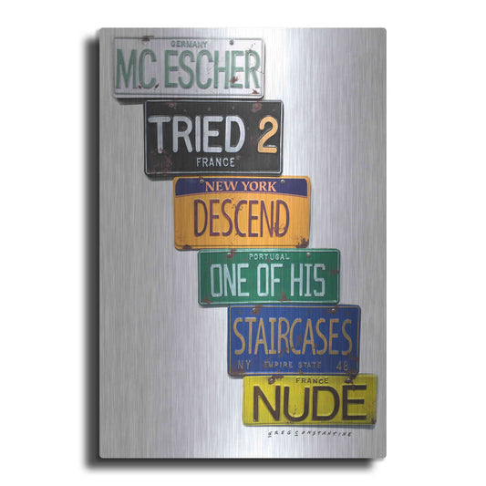 Luxe Metal Art 'Escher Descends' by Gregory Constantine, Metal Wall Art