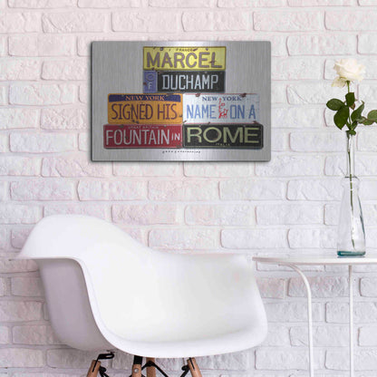 Luxe Metal Art 'Duchamp Fountain' by Gregory Constantine, Metal Wall Art,24x16