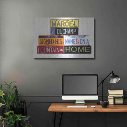 Luxe Metal Art 'Duchamp Fountain' by Gregory Constantine, Metal Wall Art,36x24