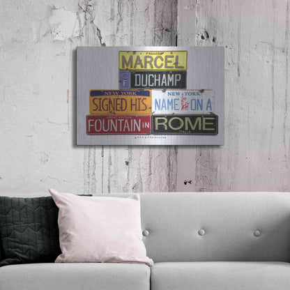 Luxe Metal Art 'Duchamp Fountain' by Gregory Constantine, Metal Wall Art,36x24