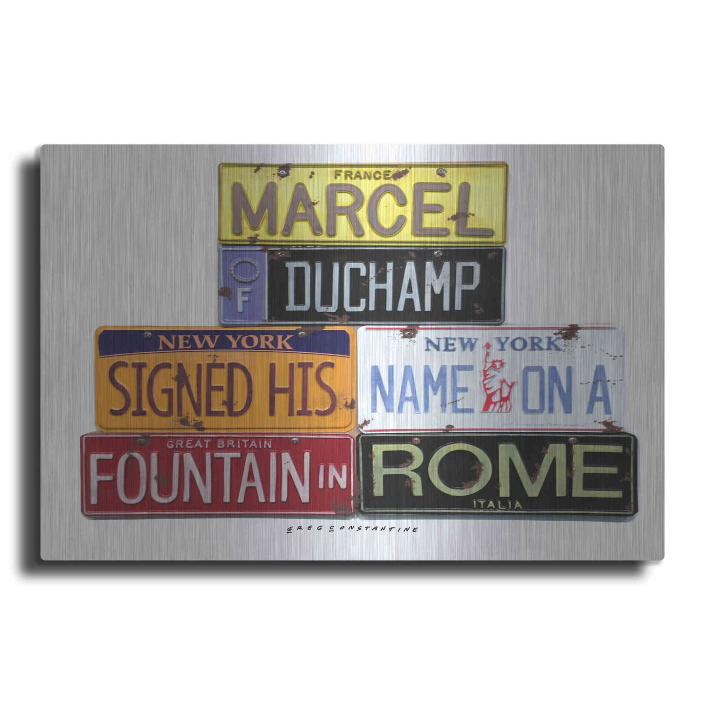 Luxe Metal Art 'Duchamp Fountain' by Gregory Constantine, Metal Wall Art