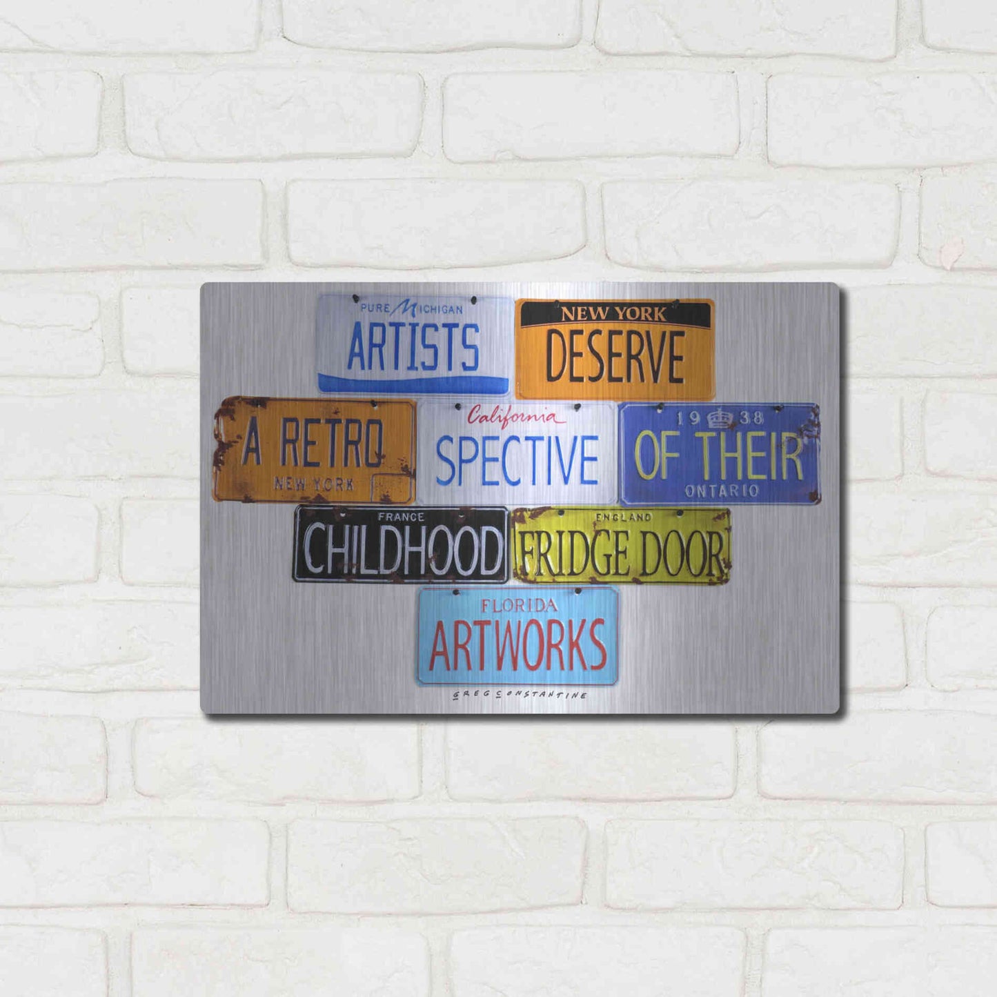 Luxe Metal Art 'Deserve A Retrospective' by Gregory Constantine, Metal Wall Art,16x12