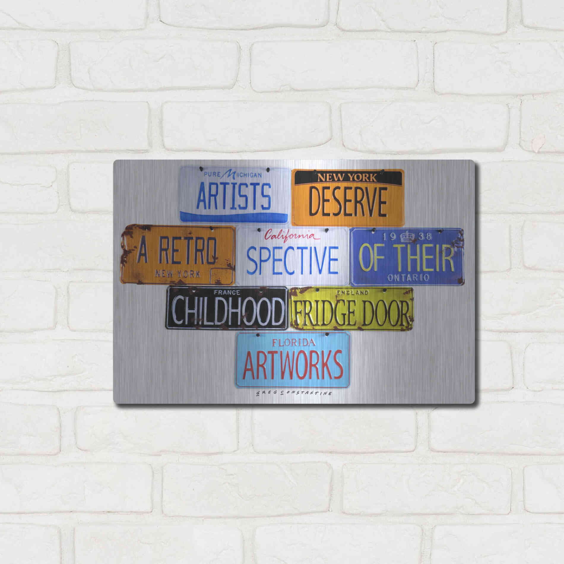 Luxe Metal Art 'Deserve A Retrospective' by Gregory Constantine, Metal Wall Art,16x12