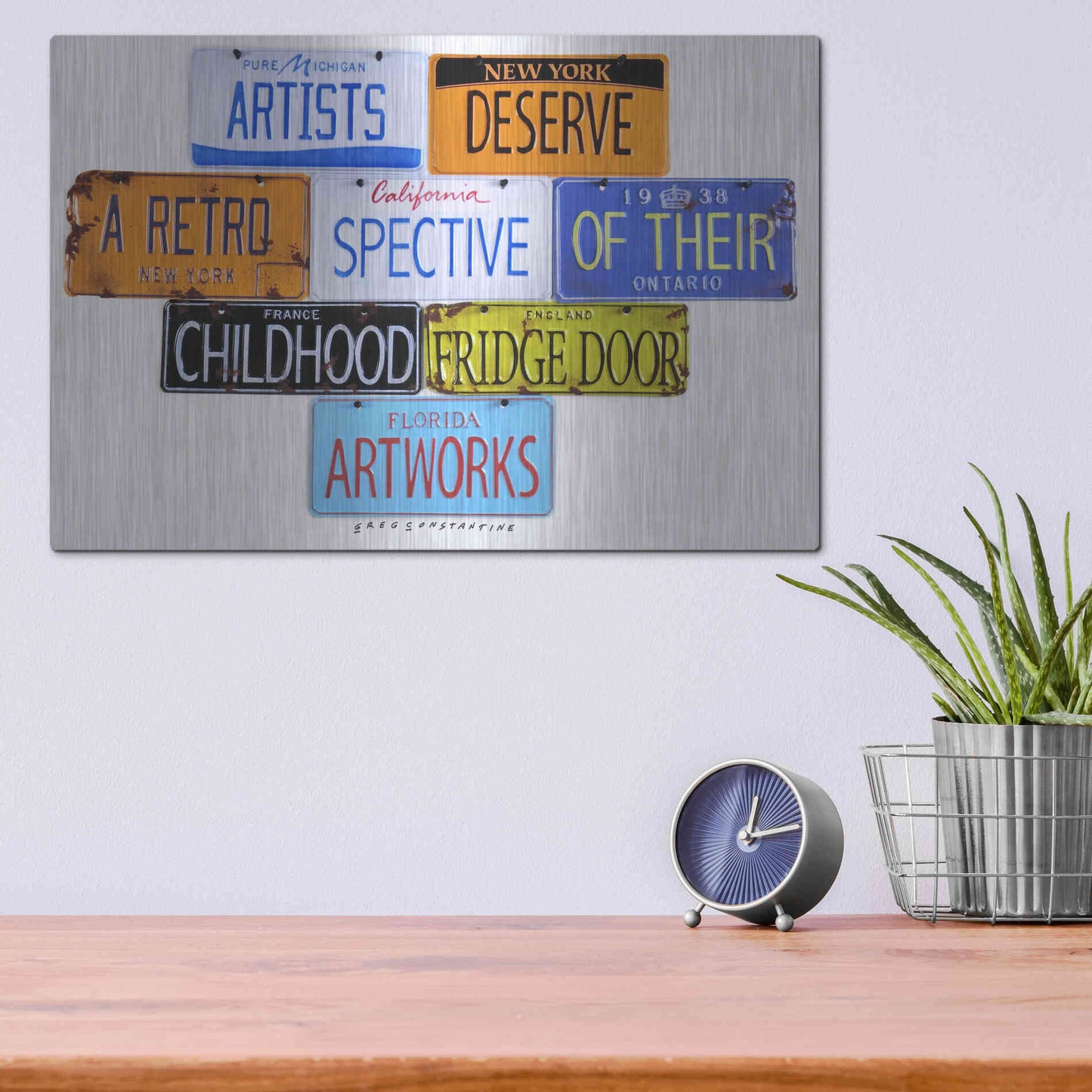 Luxe Metal Art 'Deserve A Retrospective' by Gregory Constantine, Metal Wall Art,16x12