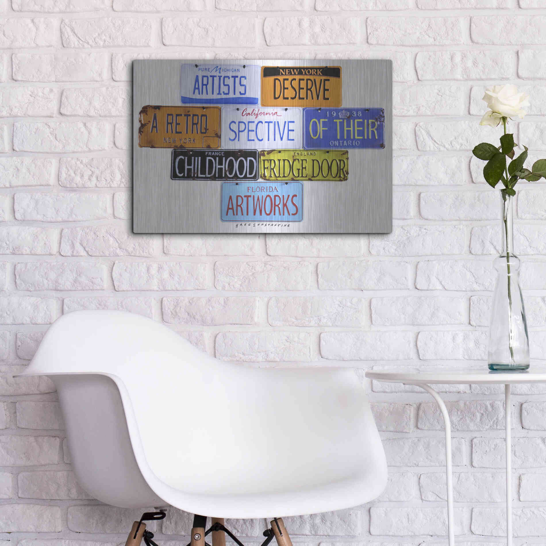 Luxe Metal Art 'Deserve A Retrospective' by Gregory Constantine, Metal Wall Art,24x16