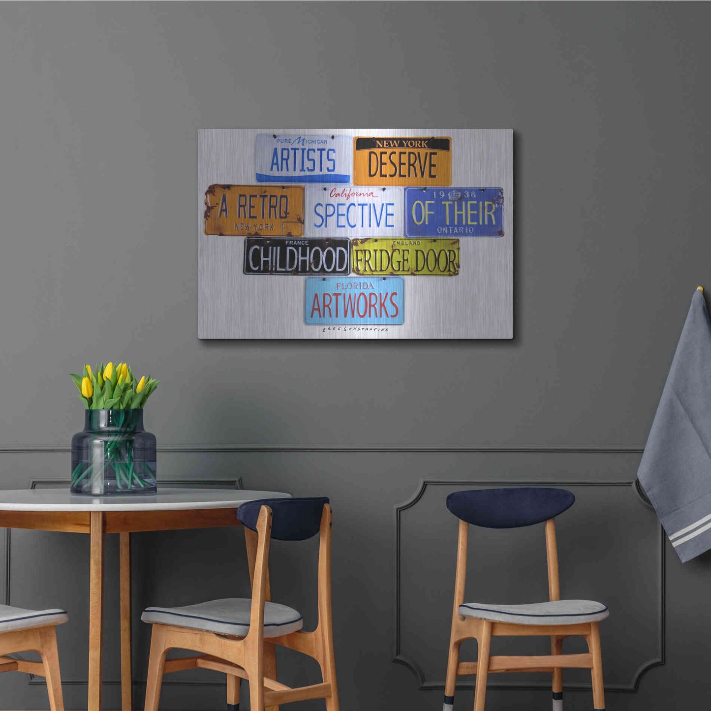 Luxe Metal Art 'Deserve A Retrospective' by Gregory Constantine, Metal Wall Art,36x24