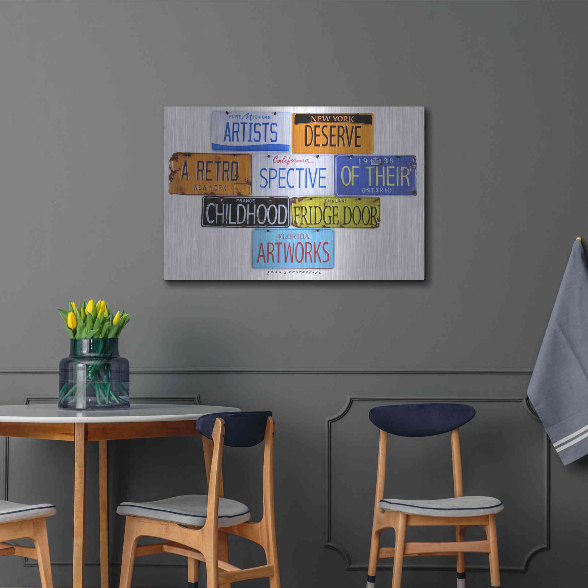 Luxe Metal Art 'Deserve A Retrospective' by Gregory Constantine, Metal Wall Art,36x24