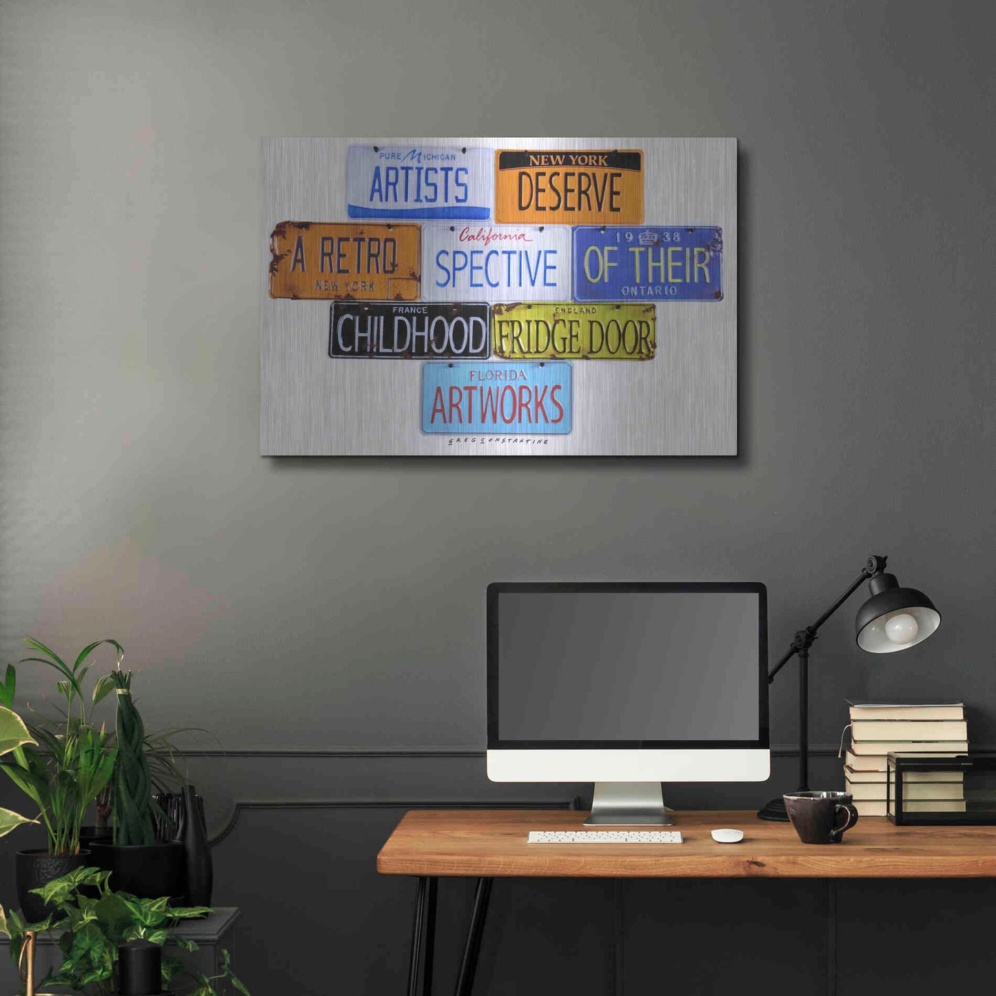 Luxe Metal Art 'Deserve A Retrospective' by Gregory Constantine, Metal Wall Art,36x24