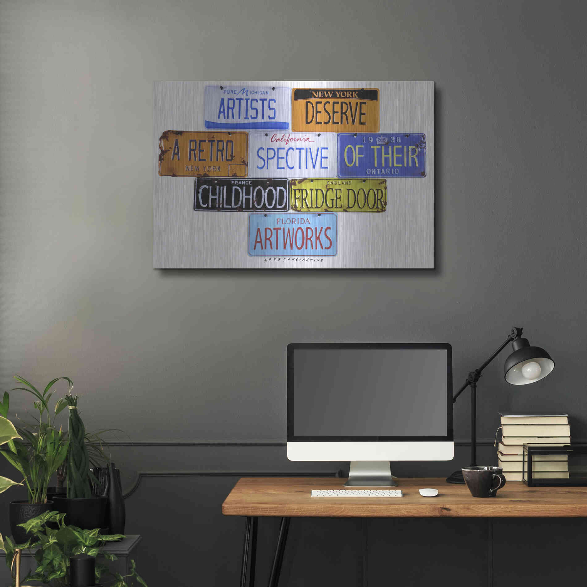 Luxe Metal Art 'Deserve A Retrospective' by Gregory Constantine, Metal Wall Art,36x24