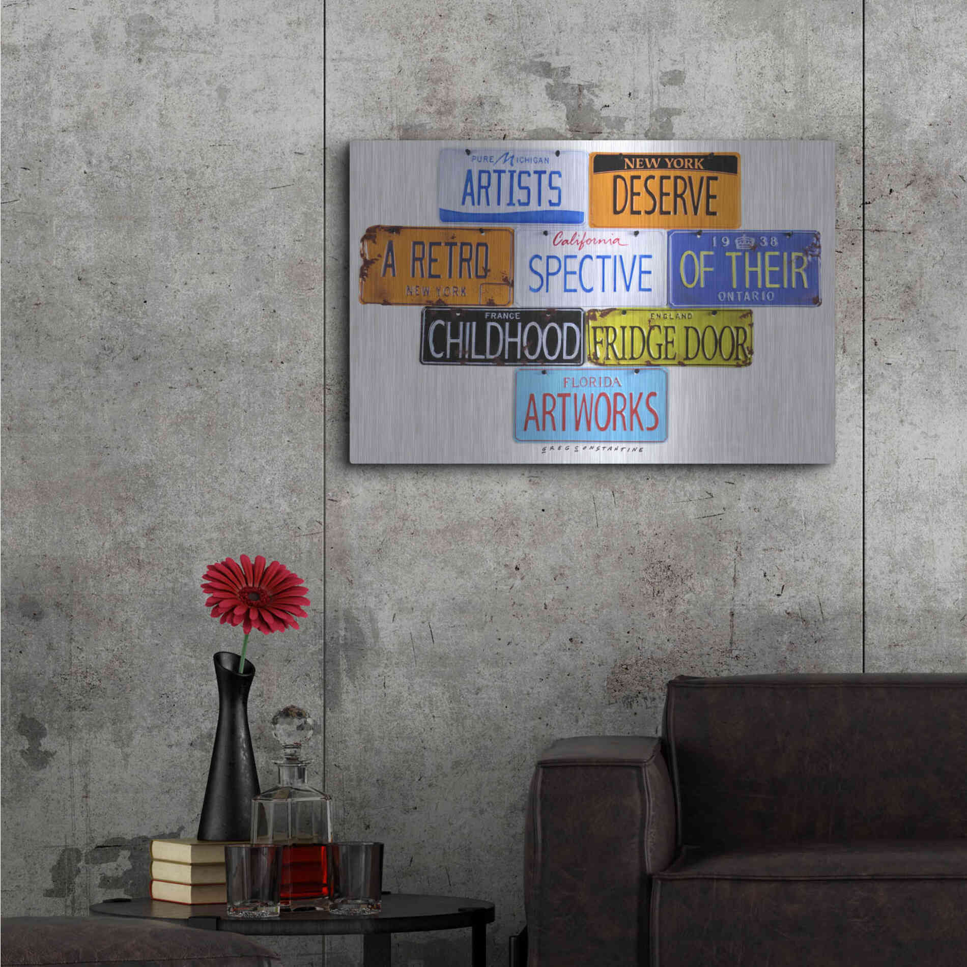 Luxe Metal Art 'Deserve A Retrospective' by Gregory Constantine, Metal Wall Art,36x24