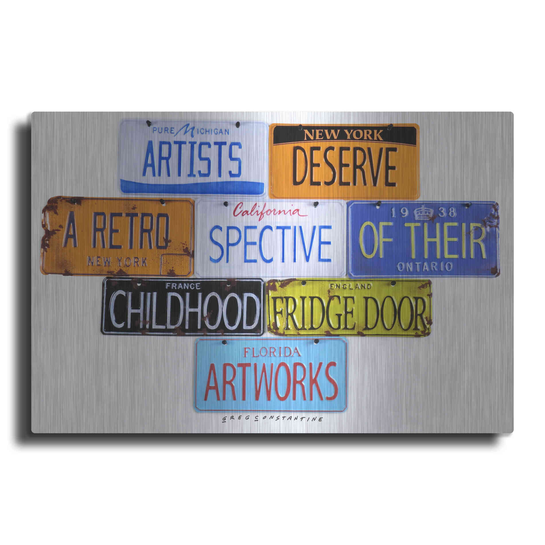 Luxe Metal Art 'Deserve A Retrospective' by Gregory Constantine, Metal Wall Art