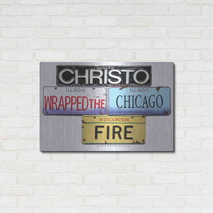 Luxe Metal Art 'Christo Chicago Fire' by Gregory Constantine, Metal Wall Art,36x24