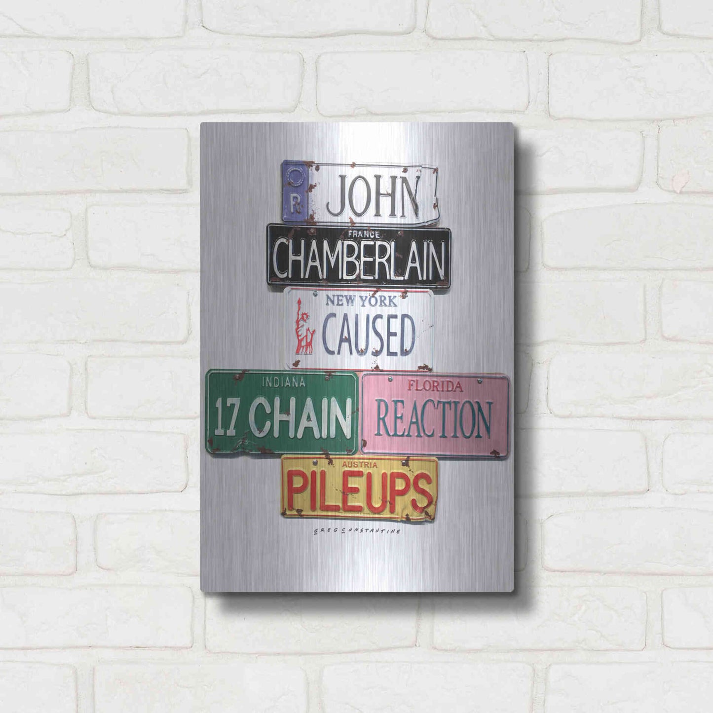 Luxe Metal Art 'Chamberlain Pileups' by Gregory Constantine, Metal Wall Art,12x16