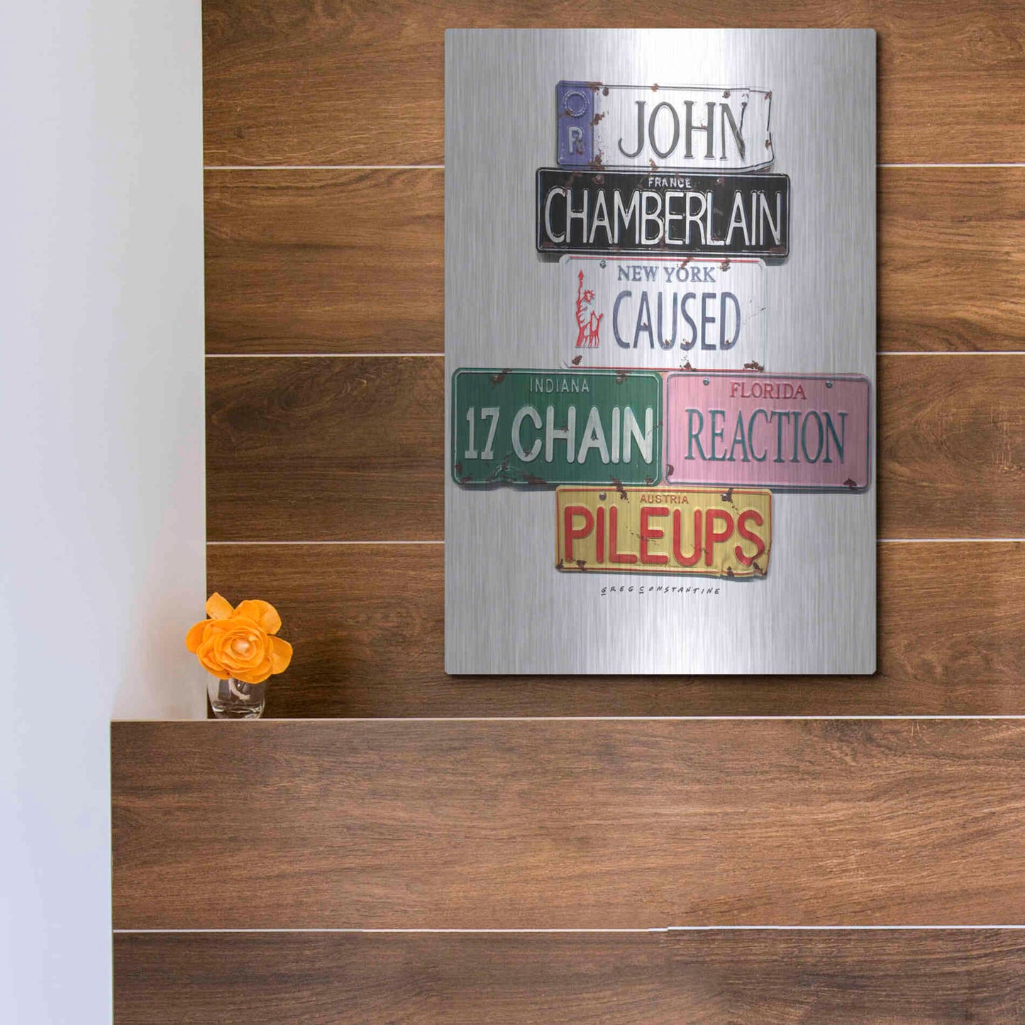 Luxe Metal Art 'Chamberlain Pileups' by Gregory Constantine, Metal Wall Art,12x16