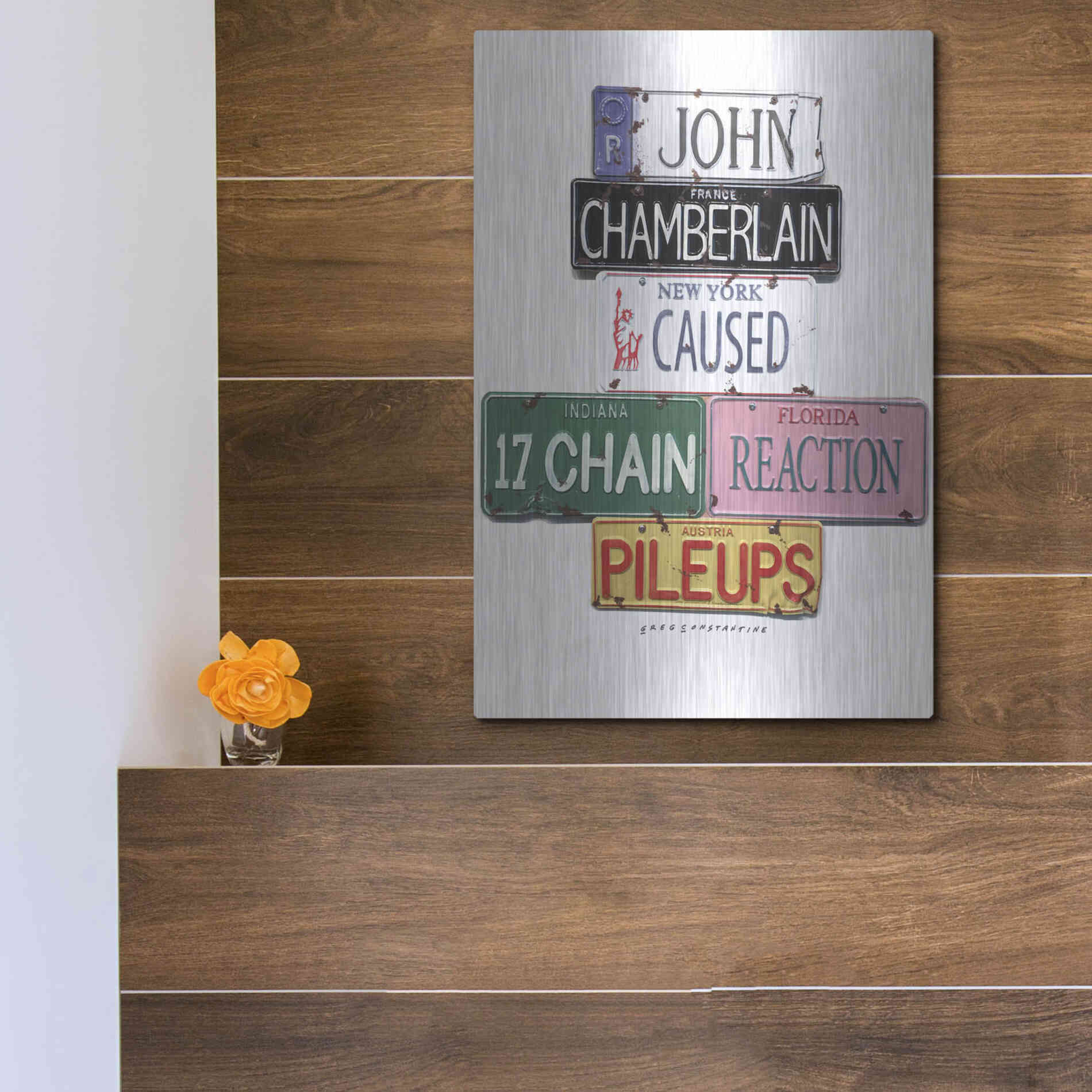 Luxe Metal Art 'Chamberlain Pileups' by Gregory Constantine, Metal Wall Art,12x16