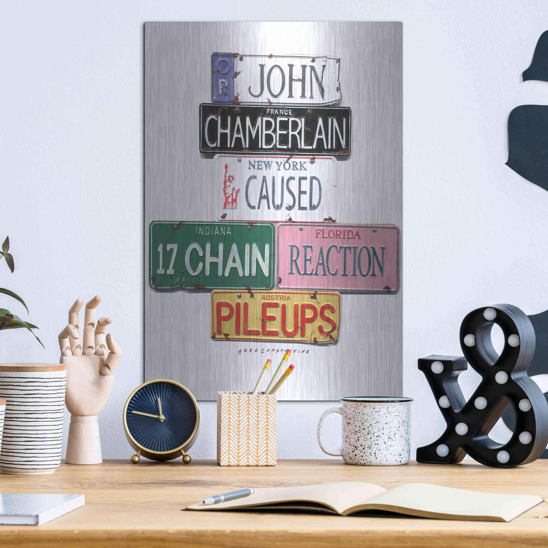 Luxe Metal Art 'Chamberlain Pileups' by Gregory Constantine, Metal Wall Art,12x16