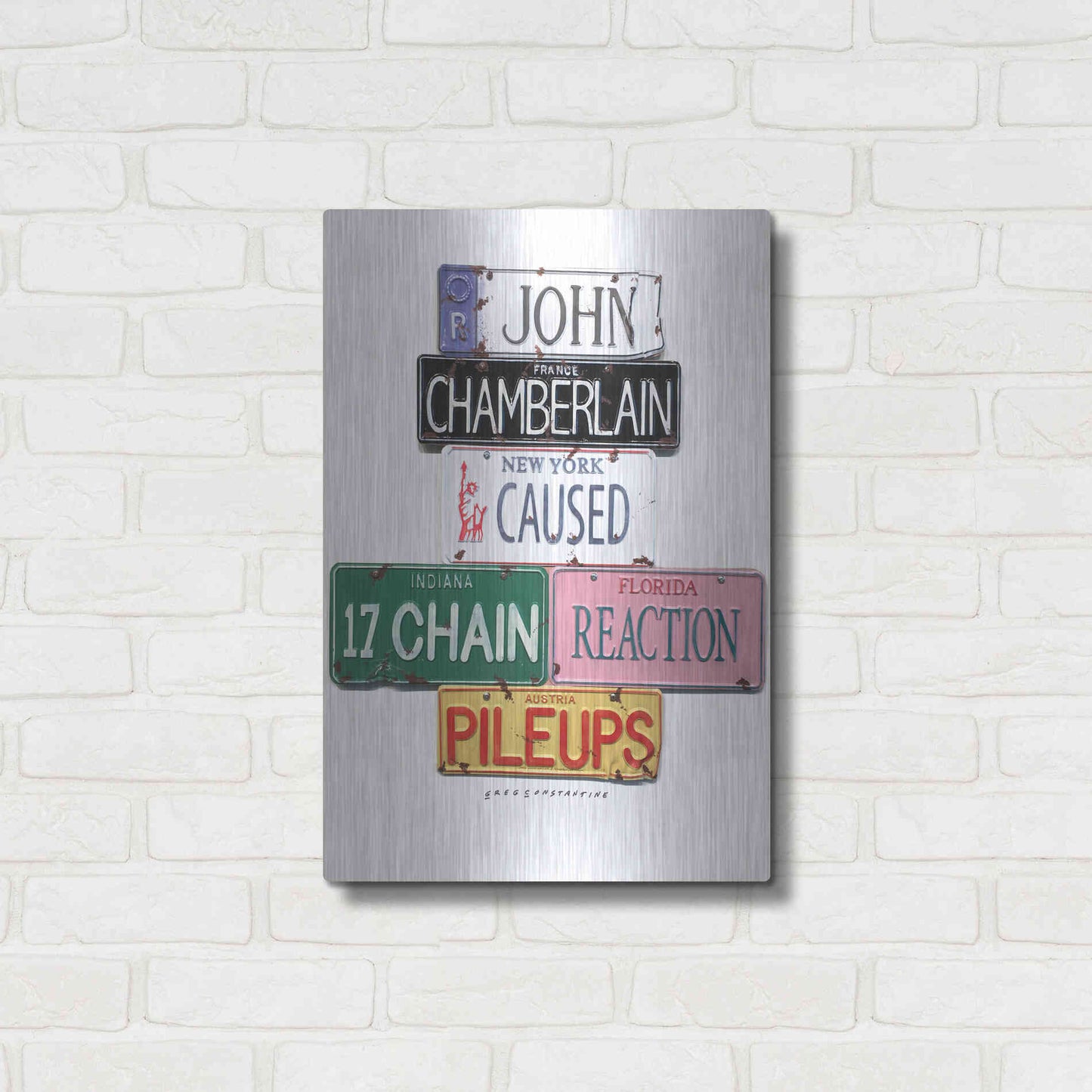 Luxe Metal Art 'Chamberlain Pileups' by Gregory Constantine, Metal Wall Art,16x24