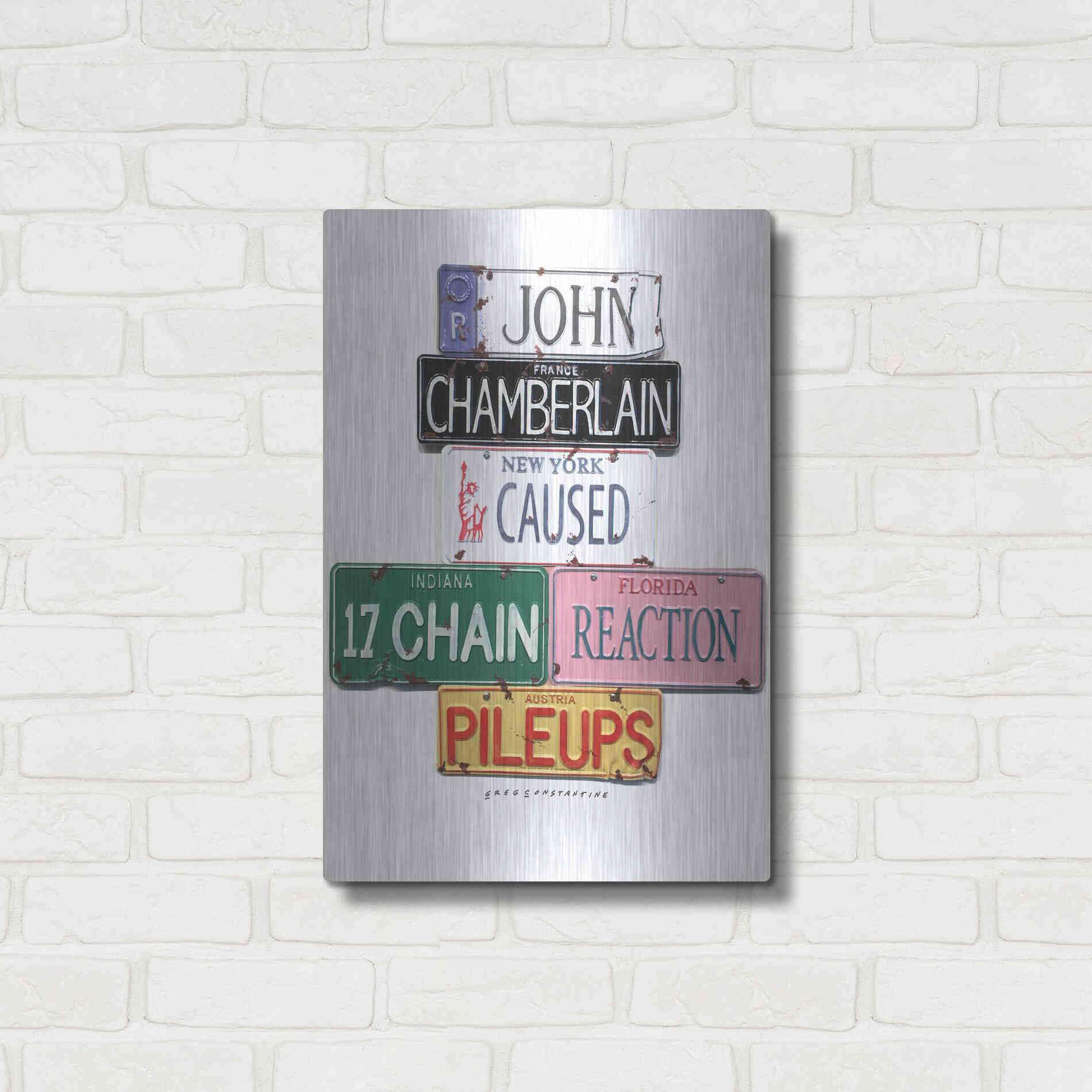 Luxe Metal Art 'Chamberlain Pileups' by Gregory Constantine, Metal Wall Art,16x24