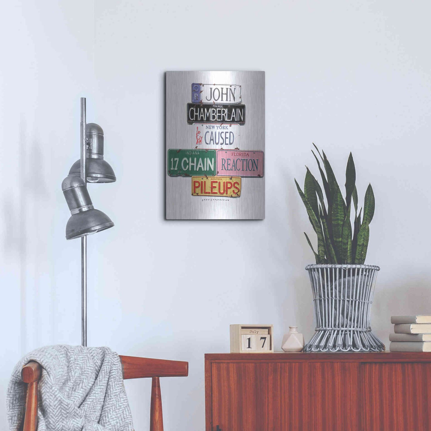 Luxe Metal Art 'Chamberlain Pileups' by Gregory Constantine, Metal Wall Art,16x24